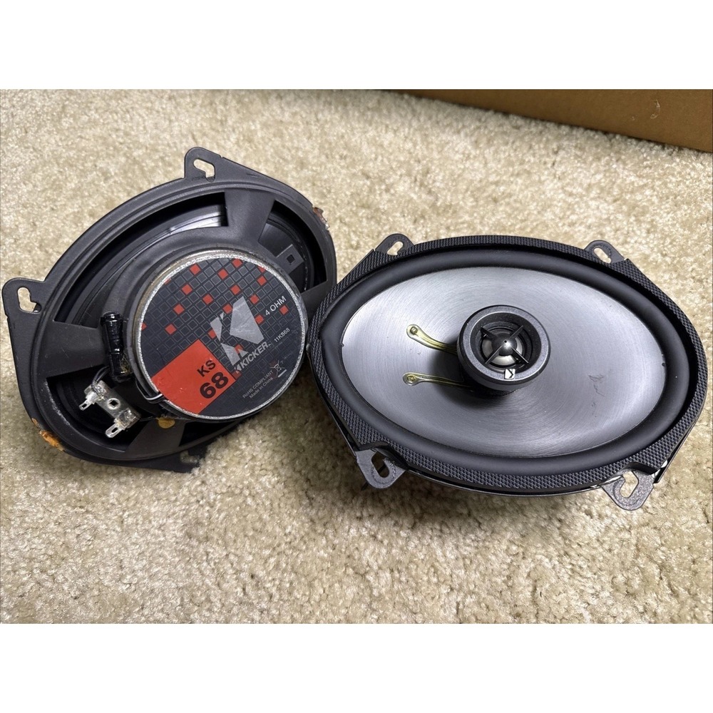 KICKER KS68 6" X 8" OVAL COAXIAL WOOFER SPEAKERS SET OF 2 4 OHM